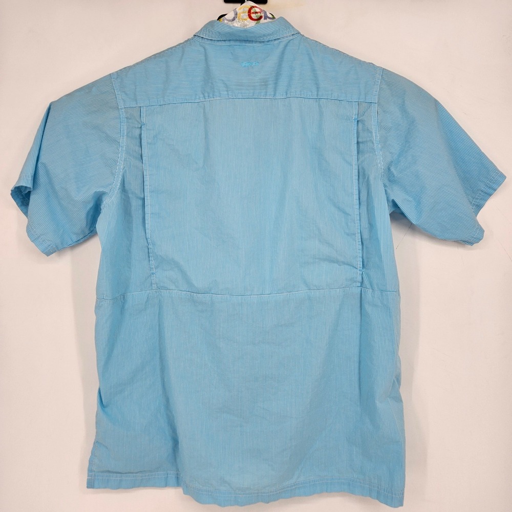 GameGuard Shirt Mens XL Blue Gingham Vented Fishing Short Sleeve Outdoor - Picture 3 of 9